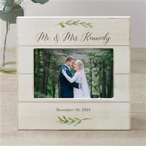 Laurels Of Love Personalized Wedding Shiplap Picture Frame - 4x6 Horizontal - 25835