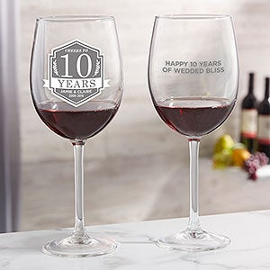 Anniversary Personalized Red Wine Glass - 25837-R