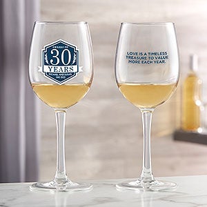 Anniversary Personalized 12 oz White Wine Glass - 25837-W