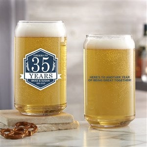 Anniversary Personalized 16oz Beer Can Glass - 25838-B