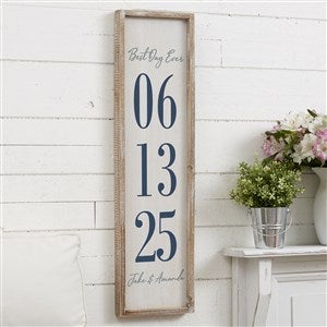 The Big Day Personalized Whitewashed Barnwood Frame Wall Art- 30 x 8 - 25848-30x8