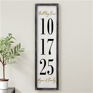 The Big Day Personalized Blackwashed Barnwood Frame Wall Art- 30 x 8 - 25848B-30x8