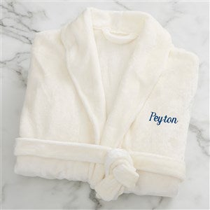 Classic Comfort Personalized Luxury Fleece Robe- Ivory - 25874-I