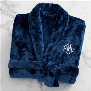 Classic Comfort Personalized Luxury Fleece Robe- Navy - 25874-BL