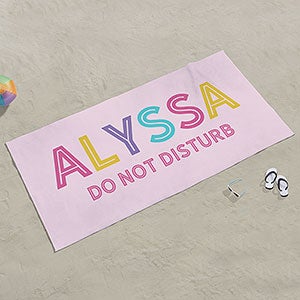 Girls Colorful Name Personalized 35x72 Beach Towel - 25890-L