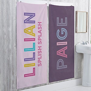 Girls Colorful Name Personalized 30x60 Bath Towel - 25891