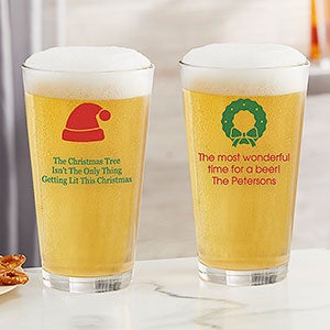 Choose Your Icon Personalized Christmas 16oz Pint Glass - 25995-PG