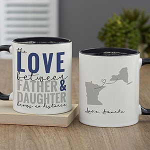 Love Knows No Distance Personalized Coffee Mug for Dad 11 oz.- Black - 26035-B