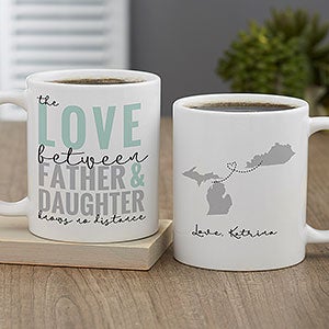 Love Knows No Distance Personalized Mom Coffee Mug - White
