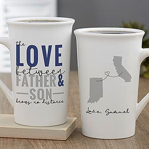 Love Knows No Distance Personalized Latte Mug for Dad 16 oz.- White - 26035-U