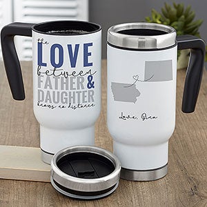 Love Knows No Distance Personalized 14 oz. Commuter Travel Mug for Dad - 26036