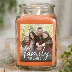 Family Photo Personalized 18oz Walnut Coffee Scented Candle Jar - 26041-18WC