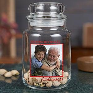 Personalized Photo Treat Jar for Grandpa - 26066