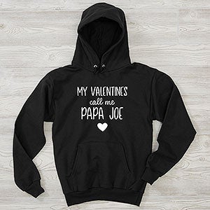 My Valentine Personalized Hanes® Adult Black Hooded Sweatshirt - 26083-S