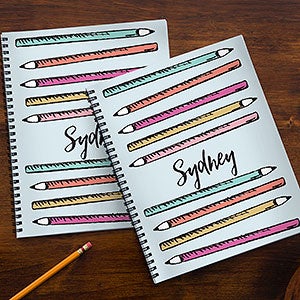 Playful Pencils Personalized Large Notebooks-Set of 2 - 26093
