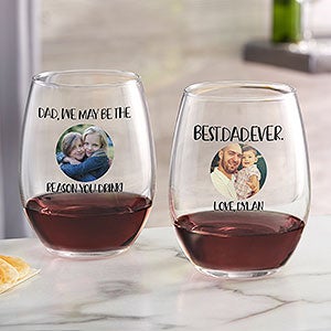 Photo Message For Him Personalized Stemless Wine Glass - 26102-S
