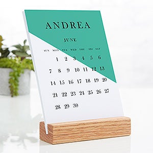 Color Block Personalized Easel Calendar - 26135