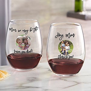 Photo Message For Her Personalized Stemless Wine Glass - 26155-S