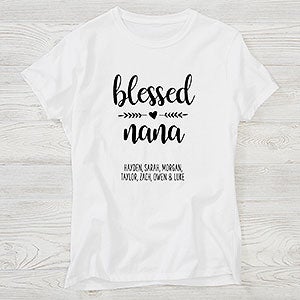 Blessed Grandma Personalized Ladies Hanes Fitted Tee - 26160-FT