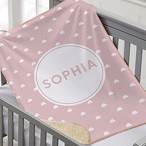 Simple and Sweet Personalized Baby Girl 30x40 Sherpa Blanket - 26200-SS