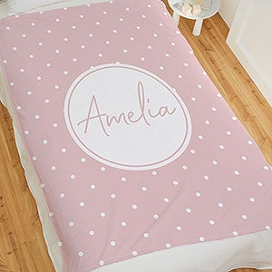 Simple  Sweet Personalized 50x60 Baby Girl Fleece Blanket - 26200-F