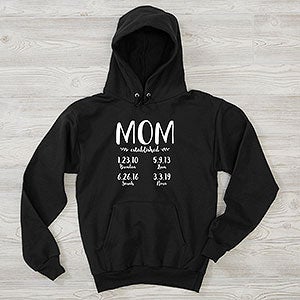 Established Mom Personalized Adult Hanes® Hooded Sweatshirt - 26201-BHS