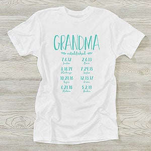Established Grandma Personalized Hanes T-Shirt - 26203-T