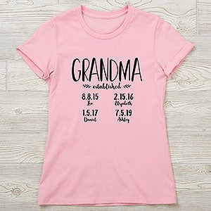 Established Grandma Personalized Ladies Next Level Fitted Tee - 26203-NL