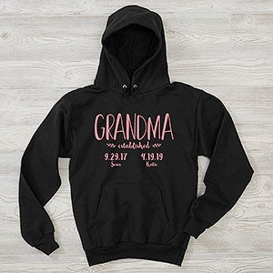 Established Grandma Personalized Hanes Hooded Sweatshirt - 26204-BHS