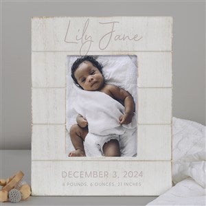 Simple & Sweet Personalized Baby Girl Shiplap Frame 5x7 Vertical - 26225-5x7V