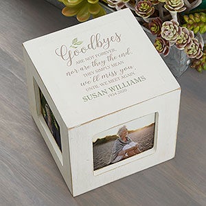 Goodbyes Personalized Memorial Photo Cube - White - 26242-W
