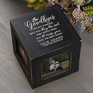 Goodbyes Personalized Memorial Photo Cube - Black - 26242-B