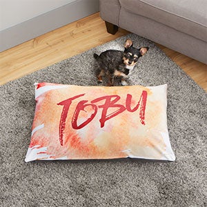 Personalized Watercolor Name Dog Bed - Small 30x40 - 26273-S