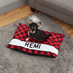 Pet Plaid Personalized Dog Bed - Small 22x30 - 26276-S
