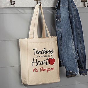 Inspiring Teacher Personalized Canvas Tote Bag - 14x10 - 26292-S