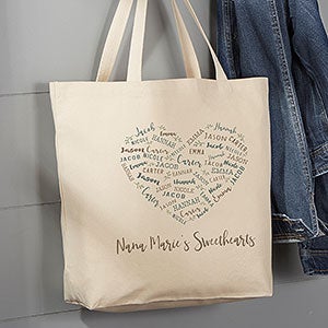 Farmhouse Heart Personalized Canvas Tote Bag - 20x15 - 26295-L