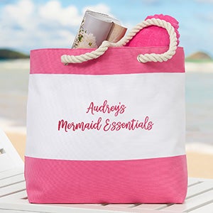 Write Your Own Embroidered Pink Beach Tote - 26301-P