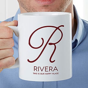 Initial Accent Personalized 11 oz Silver Glitter Coffee Mug