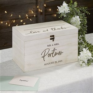Classic Elegance Personalized Wooden Wedding Keepsake Card Box - 26389