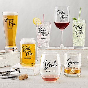 Classic Elegance Bridesmaid Personalized Stainless Insulated Wine Cup