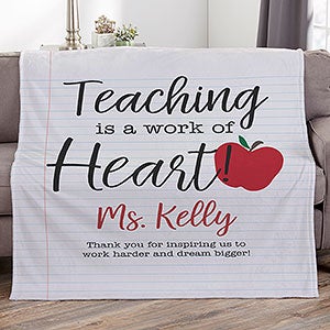 Inspiring Teacher Personalized 60x80 Fleece Blanket - 26408-L