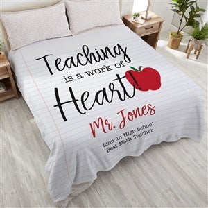 Inspiring Teacher Personalized 90x90 Plush Queen Fleece Blanket - 26408-QU