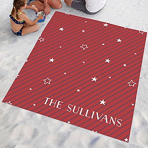 Stars  Stripes Personalized Beach Blanket - 26430