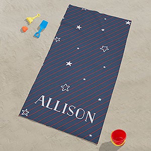 Stars  Stripes Personalized 35x72 Beach Towel - 26432-L