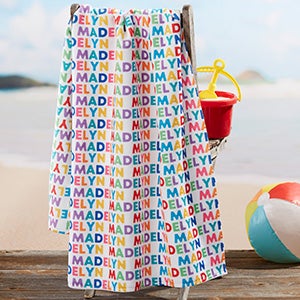 Vibrant Name for Her Personalized 35x72 Beach Towel - 26433-L