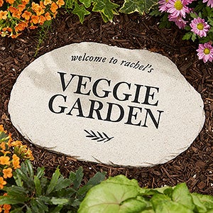 Vegetable Garden Plant Markers Personalized Round Garden Stone - 7.5 x 12 - 26439-L