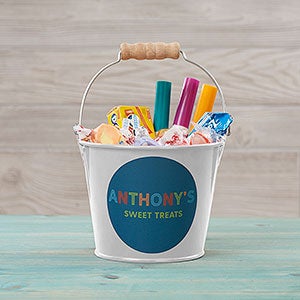 Colorful Name Personalized Mini Metal Bucket for Kids-White - 26517