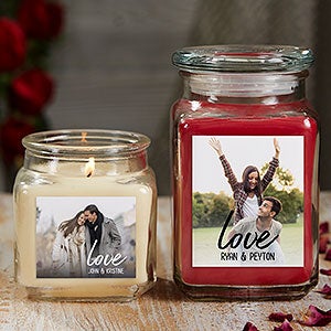 Love Photo Personalized 10 oz Cinnamon Spice Candle Jar