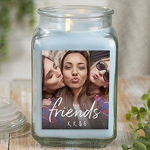 Friends Photo Personalized 18 oz Crystal Waters Candle Jar - 26563-18CW