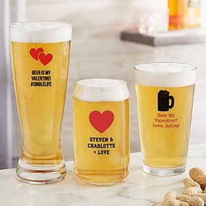 Choose Your Icon Personalized Valentine's Day 16oz Beer Can Glass